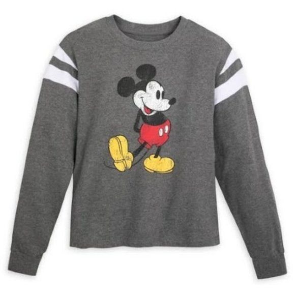 Disney Store Mickey Mouse Semi-Cropped Pullover Top Shirt Womens Size S - Picture 1 of 2